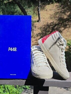 NEW P448 SKATE STYLE F22SKATE M HIGH TOP LEATHER SNEAKERS IN PAS SIZE 44